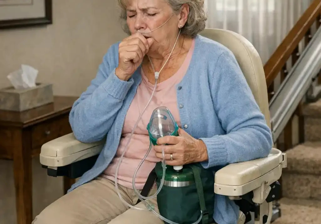 woman on stairlift